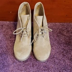 Lucky Brand Suede Wedge Booties size 8M